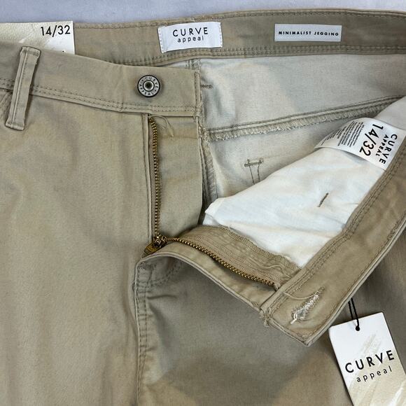 Curve Appeal Khaki Minimalist Jeggings Size 14/32 - Picture 4 of 11
